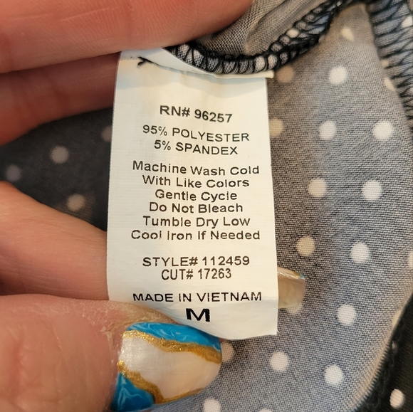 Women's blue/white polka dots top - Picture 6 of 6